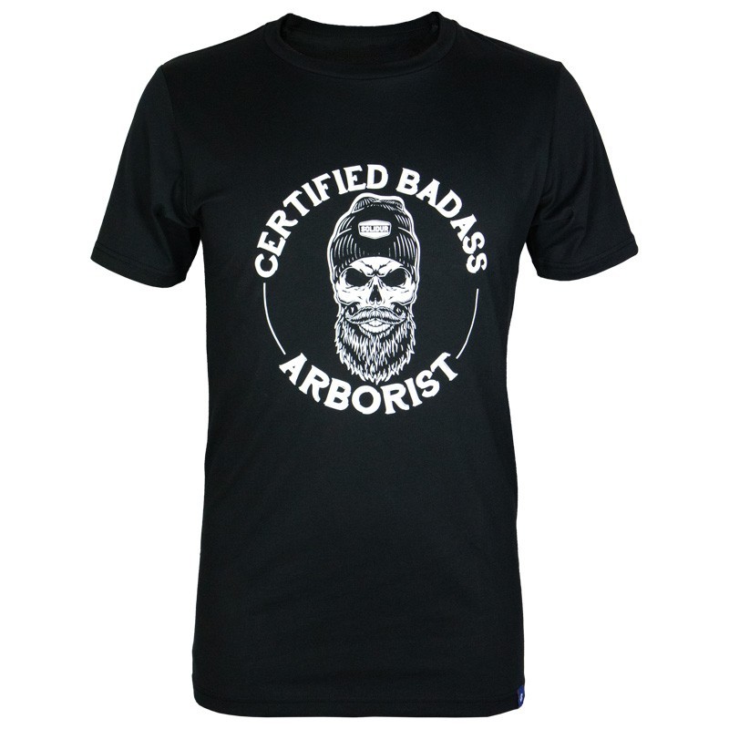 BADASS ARBORIST Schwarz-weißes T-Shirt BADASS ARBORIST Schwarz-weißes T-Shirt