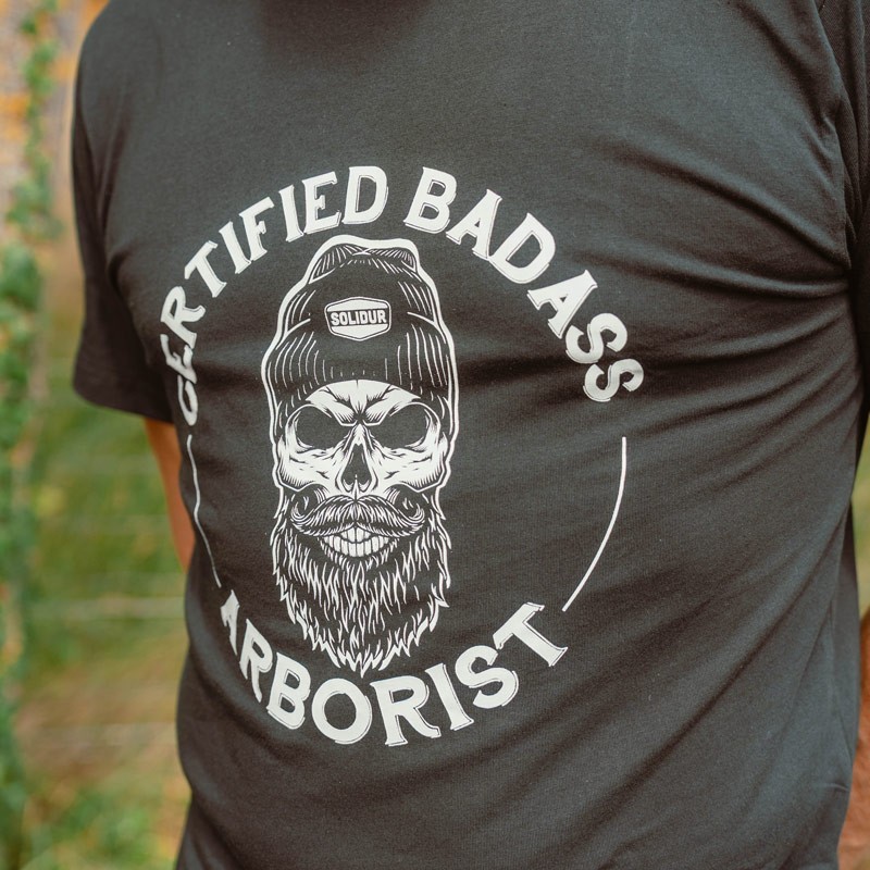 BADASS ARBORIST Schwarz-weißes T-Shirt BADASS ARBORIST Schwarz-weißes T-Shirt