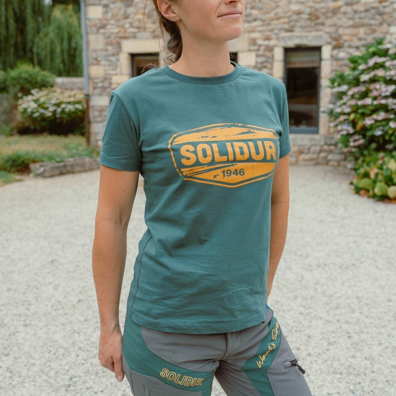 Grünes Kurzarm-T-Shirt für Damen SOLIDUR Grünes Kurzarm-T-Shirt für Damen SOLIDUR