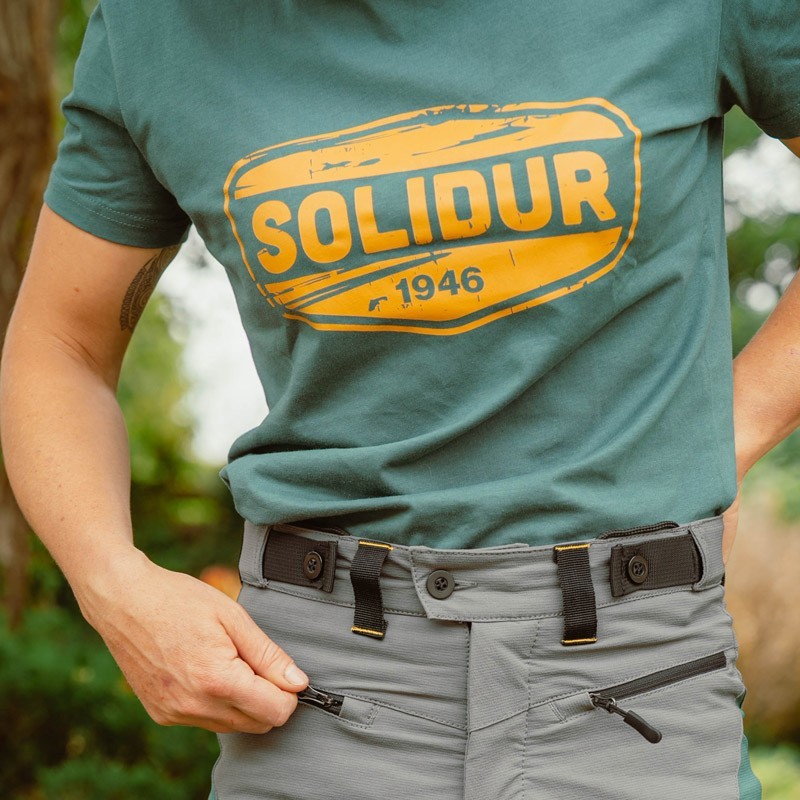 Grünes Kurzarm-T-Shirt für Damen SOLIDUR Grünes Kurzarm-T-Shirt für Damen SOLIDUR